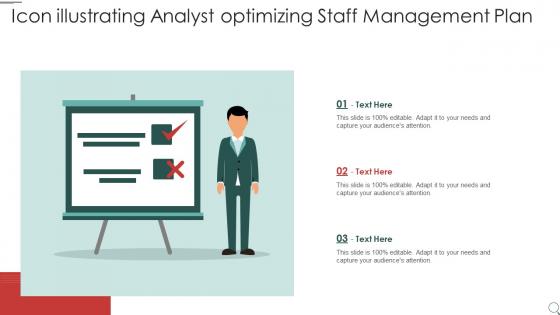 Icon illustrating analyst optimizing staff management plan