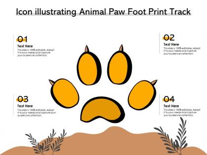 Icon illustrating animal paw foot print track