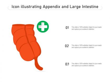 Icon illustrating appendix and large intestine