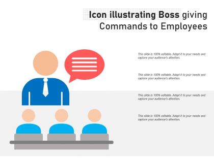 Icon illustrating boss giving commands to employees
