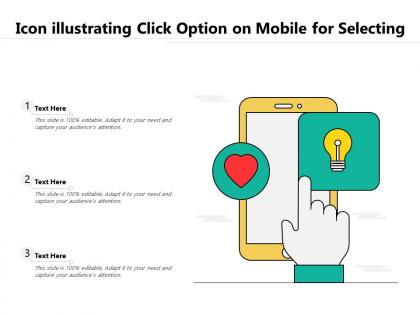 Icon illustrating click option on mobile for selecting