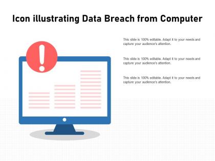 Icon illustrating data breach from computer