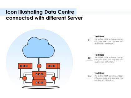 Icon illustrating data centre connected with different server