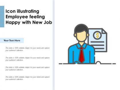Icon illustrating employee feeling happy with new job