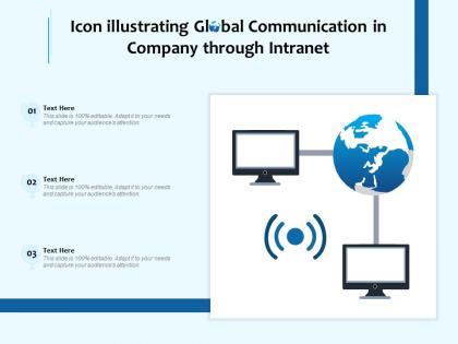 Icon illustrating global communication in company through intranet