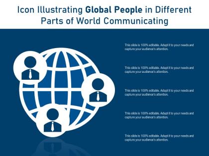 Icon illustrating global people in different parts of world communicating