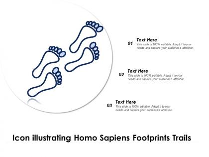 Icon illustrating homo sapiens footprints trails