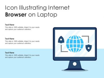 Icon illustrating internet browser on laptop
