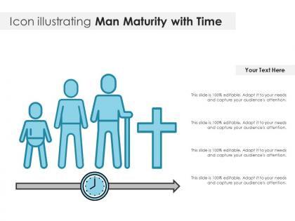 Icon illustrating man maturity with time