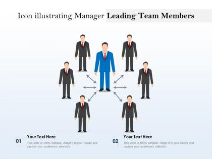 Icon illustrating manager leading team members