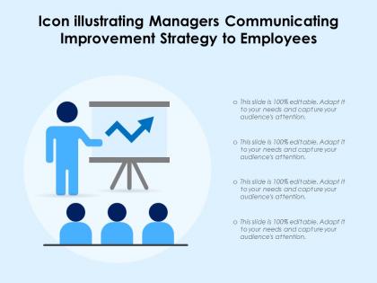 Icon illustrating managers communicating improvement strategy to employees