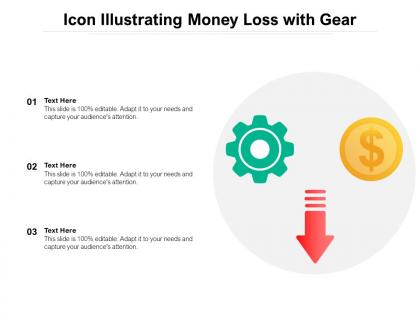 Icon illustrating money loss with gear