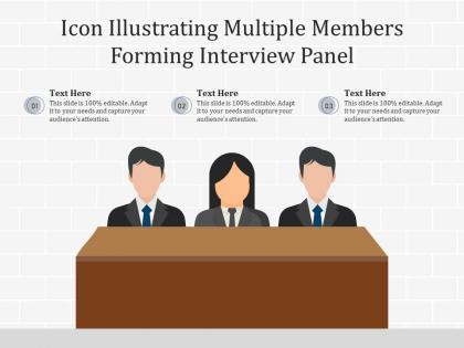 Icon illustrating multiple members forming interview panel