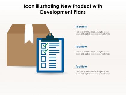 Icon illustrating new product with development plans