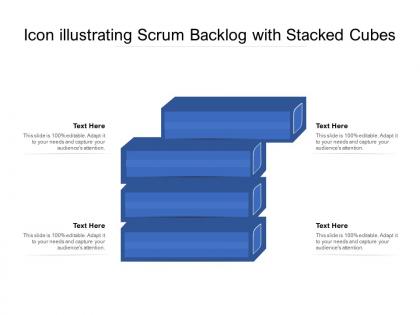Icon illustrating scrum backlog with stacked cubes