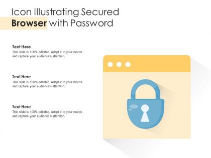 Icon illustrating secured browser with password