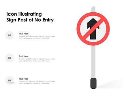 Icon illustrating sign post of no entry
