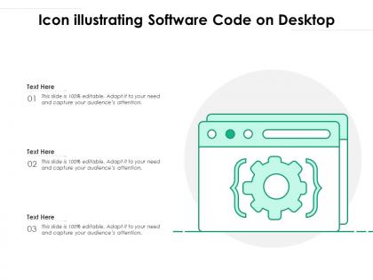 Icon illustrating software code on desktop