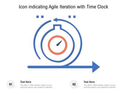 Icon indicating agile iteration with time clock