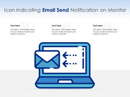 Icon indicating email send notification on monitor