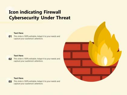 Icon indicating firewall cybersecurity under threat