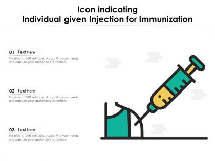Icon indicating individual given injection for immunization