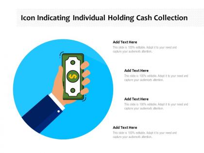 Icon indicating individual holding cash collection