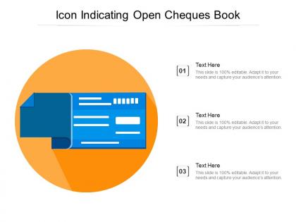 Icon indicating open cheques book