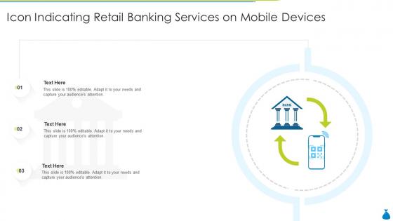 Icon indicating retail banking services on mobile devices