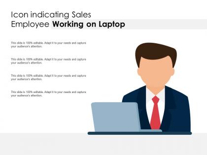 Icon indicating sales employee working on laptop