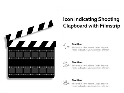 Icon indicating shooting clapboard with filmstrip