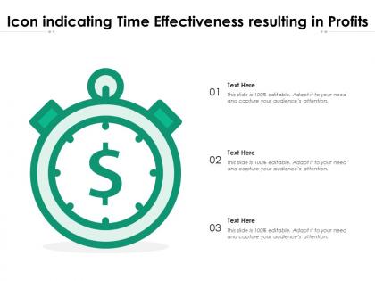 Icon indicating time effectiveness resulting in profits
