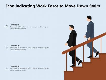 Icon indicating work force to move down stairs