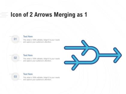 Icon of 2 arrows merging as 1