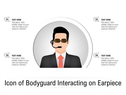 Icon of bodyguard interacting on earpiece
