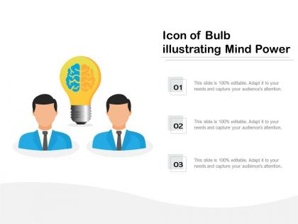 Icon of bulb illustrating mind power
