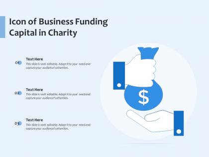 Icon of business funding capital in charity