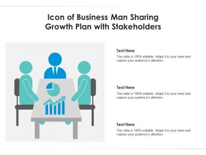 Icon of business man sharing growth plan with stakeholders
