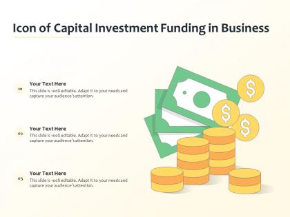 Icon of capital investment funding in business