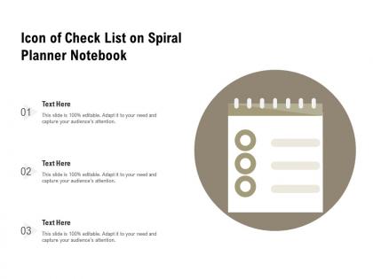 Icon of check list on spiral planner notebook