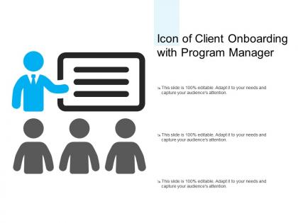 Icon of client onboarding with program manager