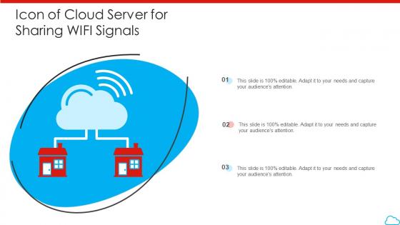 Icon Of Cloud Server For Sharing Wifi Signals