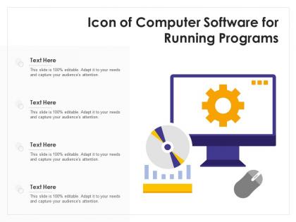 Icon of computer software for running programs