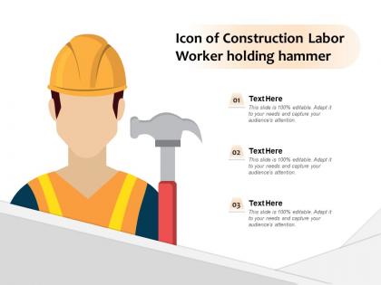 Icon of construction labor worker holding hammer