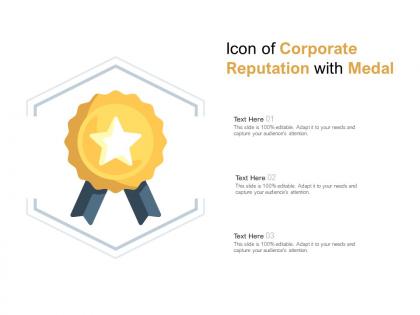 Icon of corporate reputation with medal