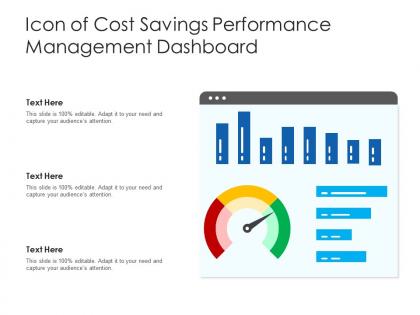 Icon of cost savings performance management dashboard