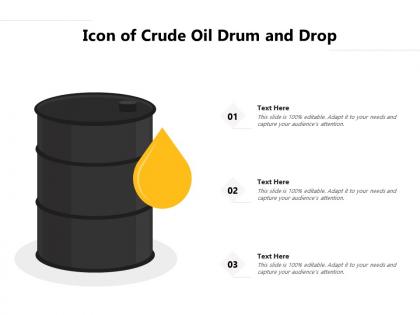 Icon of crude oil drum and drop