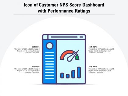 Icon of customer nps score dashboard with performance rating