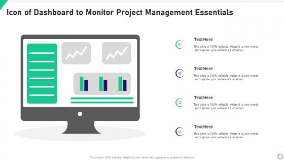 Icon Of Dashboard To Monitor Project Management Essentials