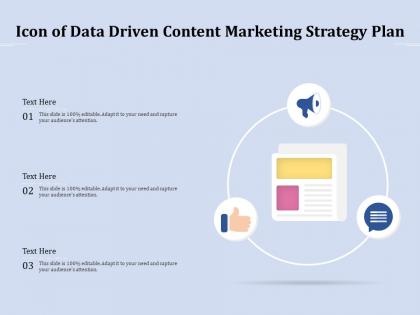 Icon of data driven content marketing strategy plan
